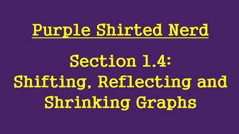 1.4 Shifting, Reflecting, and Stretching Graphs