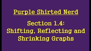 1.4 Shifting, Reflecting, and Stretching Graphs