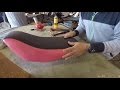 How to reupholster a easy motorcycle seat | making motorcycle seat cover. DIY