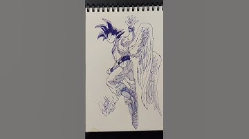 Speed drawing Stickman 🔥 Goku fairy 😳 #shorts #anime  #art