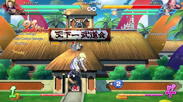Dragon Ball FighterZ - Android 18 + Adult Gohan (assist) 5.7k 1-bar combo