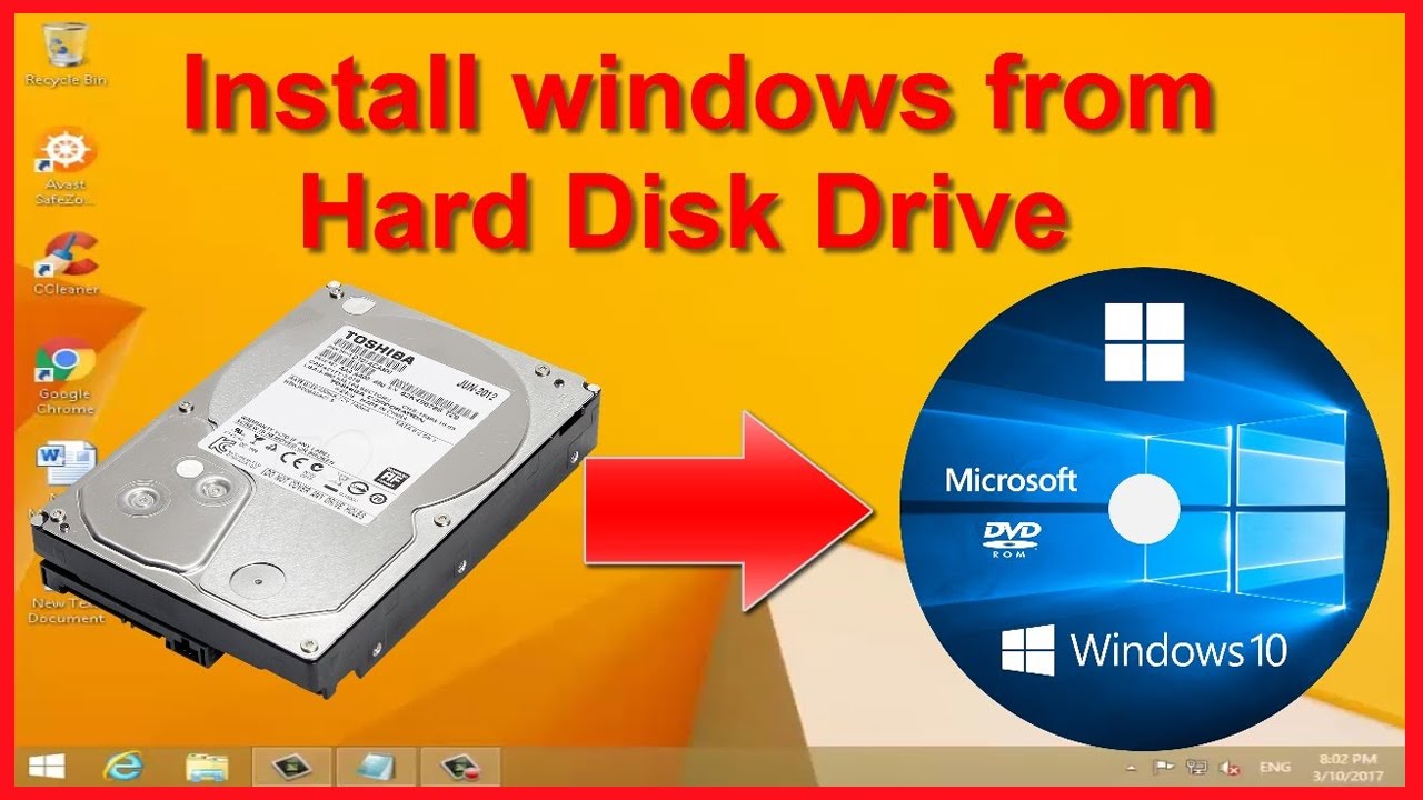 how to install a hard drive windows 10