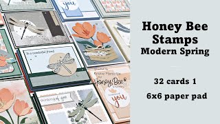 Honey Bee Stamps | Modern Spring | 32 cards from one 6x6 paper pad