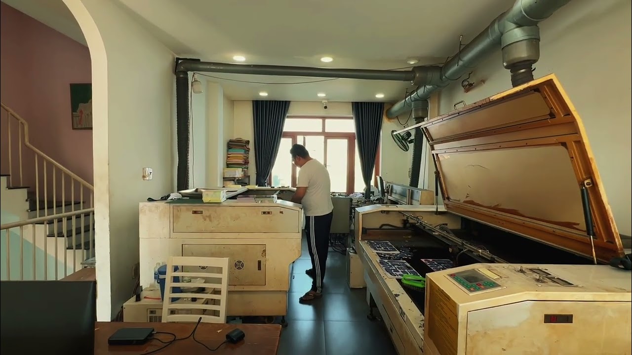 💞✨🛠️📐 Laser Cutting Room 3D Pop Up Card | a Calm Celebration of Productive Creativity 💌🌟