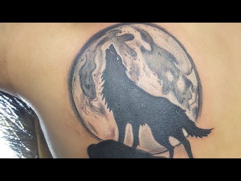 Tattoo TV | Hình xăm trên lưng | hình xăm sói dưới ánh trăng | Tattoo Nhựt Black | #nhutblack