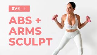 Abs &amp; Arms Sculpt (Dumbbells) | Snatch Your Waist &amp; Burn Fat At Home | Standing Only, No Floor Work