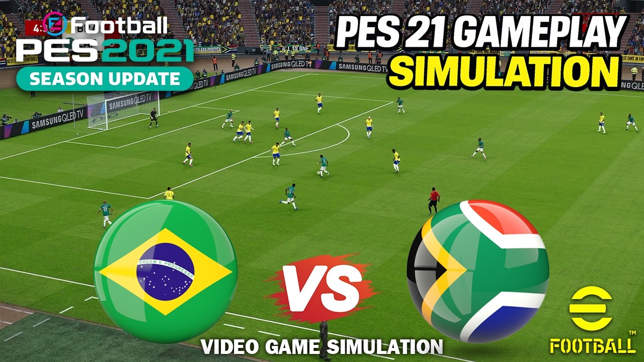 August 12, 2026 | BRAZIL vs SOUTH AFRICA | eFootball PES 2021 Gameplay | Video Game Simulation
