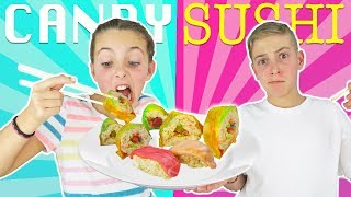 MAKING FOOD OUT OF CANDY! REAL SUSHI vs CANDY SUSHI Challenge | DIY Kids Cooking and Crafts