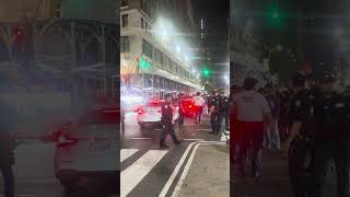 Knicks Fans Run for Cover as Explosions Rock Celebrations