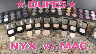 NYX vs MAC Eyeshadow Dupes (Part 2)