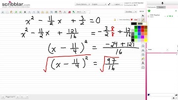 Pre Calculus 20 Sec. 4.3 Solving Quadratic Equations by Completing the Square Part 2