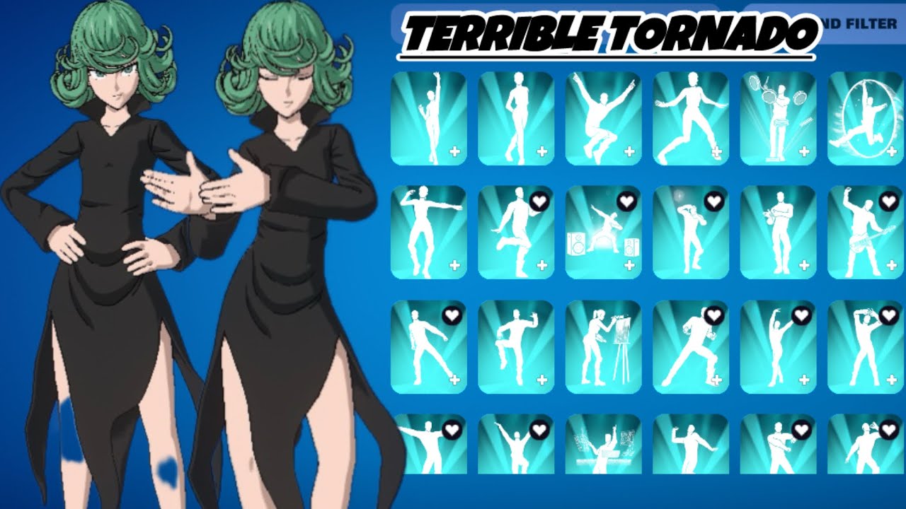New Terrible Tornado Skin Showcase with Icon Series Dances & Emotes|Fortnite X One-Punch Man