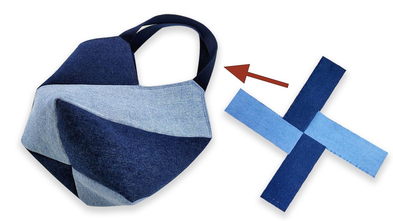 남은 청바지 자투리로 30분만에 가방 만들기/Make a bag from jeans scraps in 30 minutes/청바지 리폼/Jeans upcycling