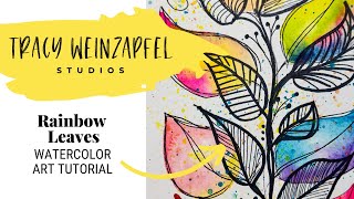 Whimsical Rainbow Leaves (Easy Watercolor Art Journal Tutorial)