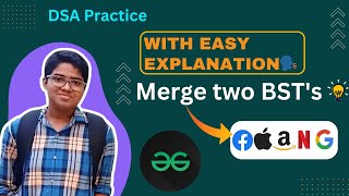 Merge two BST 's | gfg potd today | GFG POTD: 23 July | GFG Problem of the day #day116