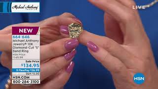 Michael Anthony Jewelry 10K DiamondCut "S" Band Ring