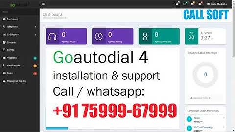 Goautodial4 / Goautodial 4 configuration and installation support. Call / Whatsapp : +91 7599967999.