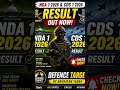 NDA 1 2026 and CDS 1 2026 Result Declared