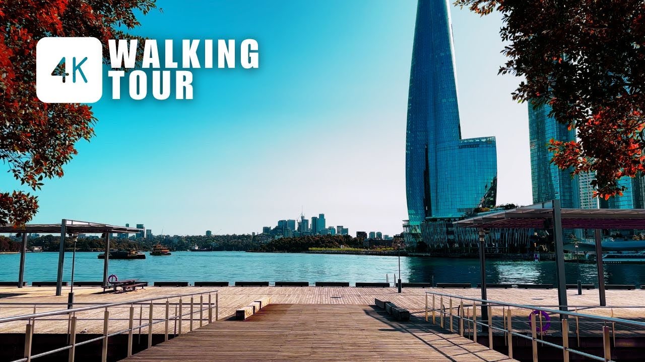 Bright Morning Walk - Sydney Australia: Darling Harbour & Pyrmont bay | 4K
