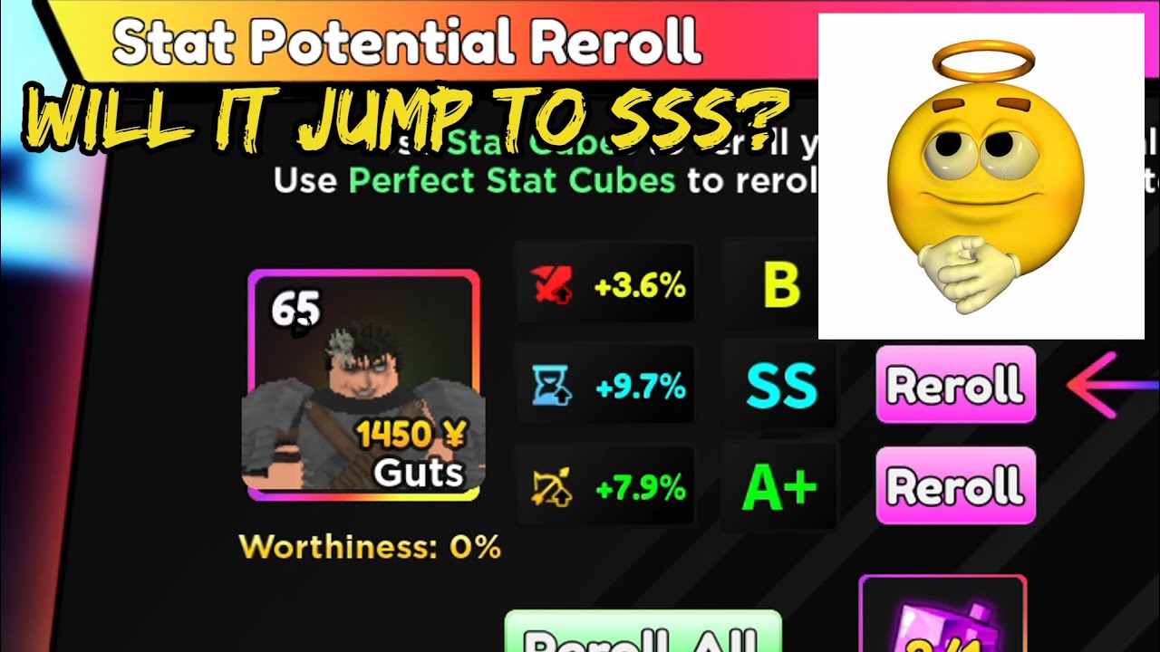 📦1st SSS Stat Reroll Cooldown [👾UPD 14] Anime Adventures #sss #rerol