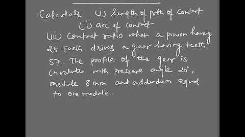 Gear numerical : path of contact , arc of contact, contact ration