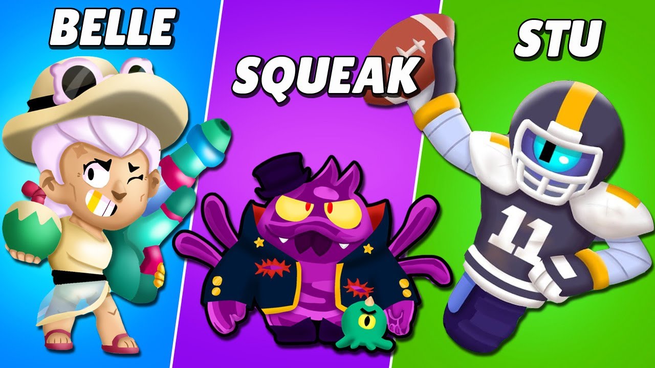 New Skin Ideas For Brawl Stars Squeak Belle Stu And More Youtube - brawl stars stu fanart