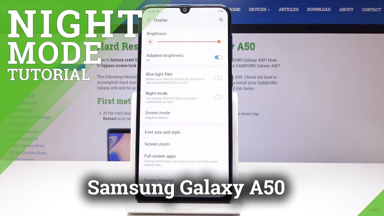 How to Activate Night Mode in Samsung Galaxy A50 - Night Shield Mode -  YouTube