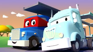 Carl le Super Truck -  Le camion porte-voitures - La Ville des Voitures 🚓 🚒 Dessin animé