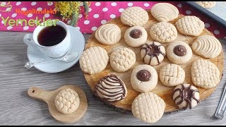 Sadece 3 Malzemeli̇ Kurabi̇ye Ağızda Dağılan Az Malzemeli Pudingli Un Kurabi̇yesi̇