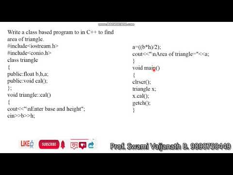 area of triangle using oops