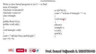 area of triangle using oops