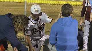 EP baseball player administers first aid to fan