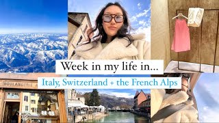 Visiting the Alps | milan + annecy | helicopter ride, cracco, new prada + a spa day
