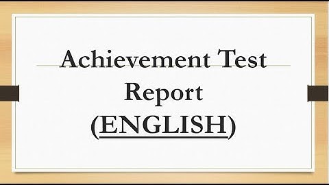 Achievement Test Report - English