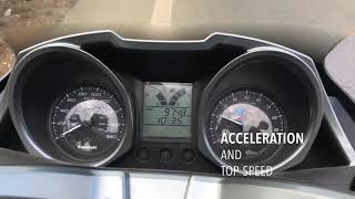 Kawasaki J300 acceleration and Top Speed with 15.3 grams Rollers