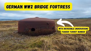 Amazing Panzer turret underground bunker at German WW2 bridge fortress !
