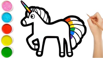 Standing Magic Unicorn Drawing for Kids and Toddlers | drawing for kids