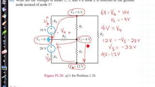 Example 1.26 Voltage differences and node voltages in a circuit