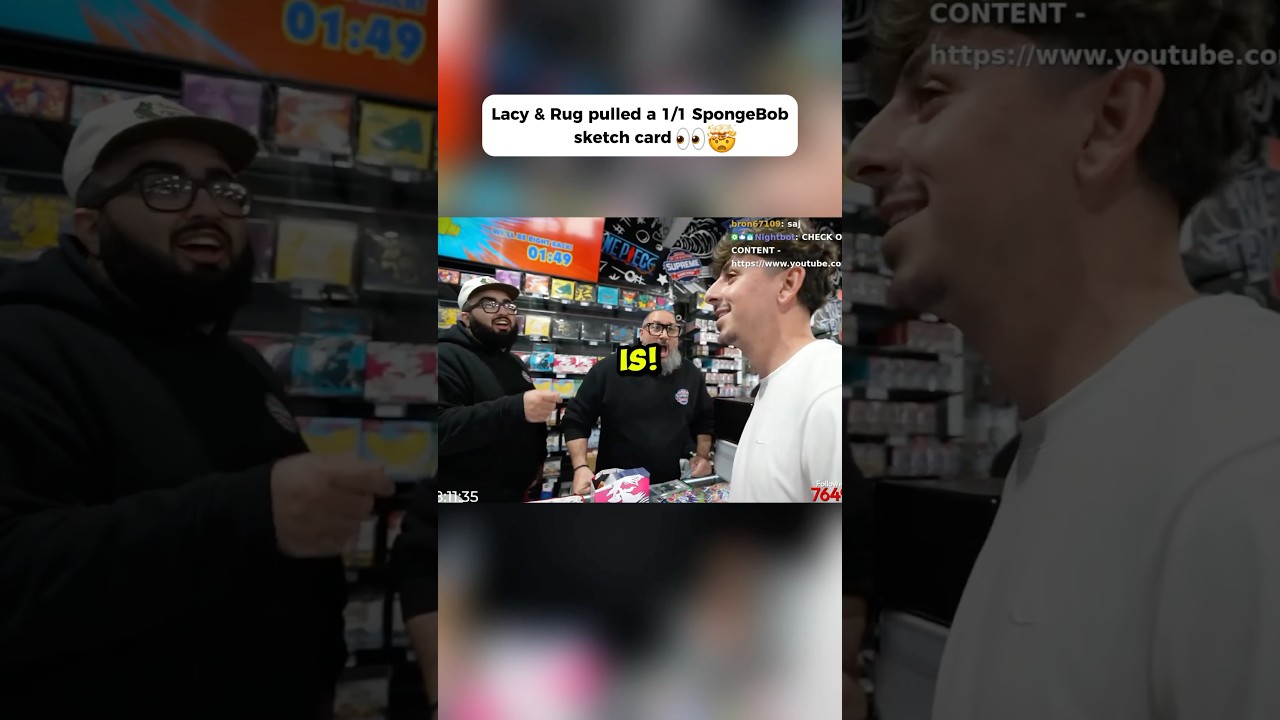 Lacy & Rug Pulled a 1/1 SpongeBob Sketch Card 👀🤯 