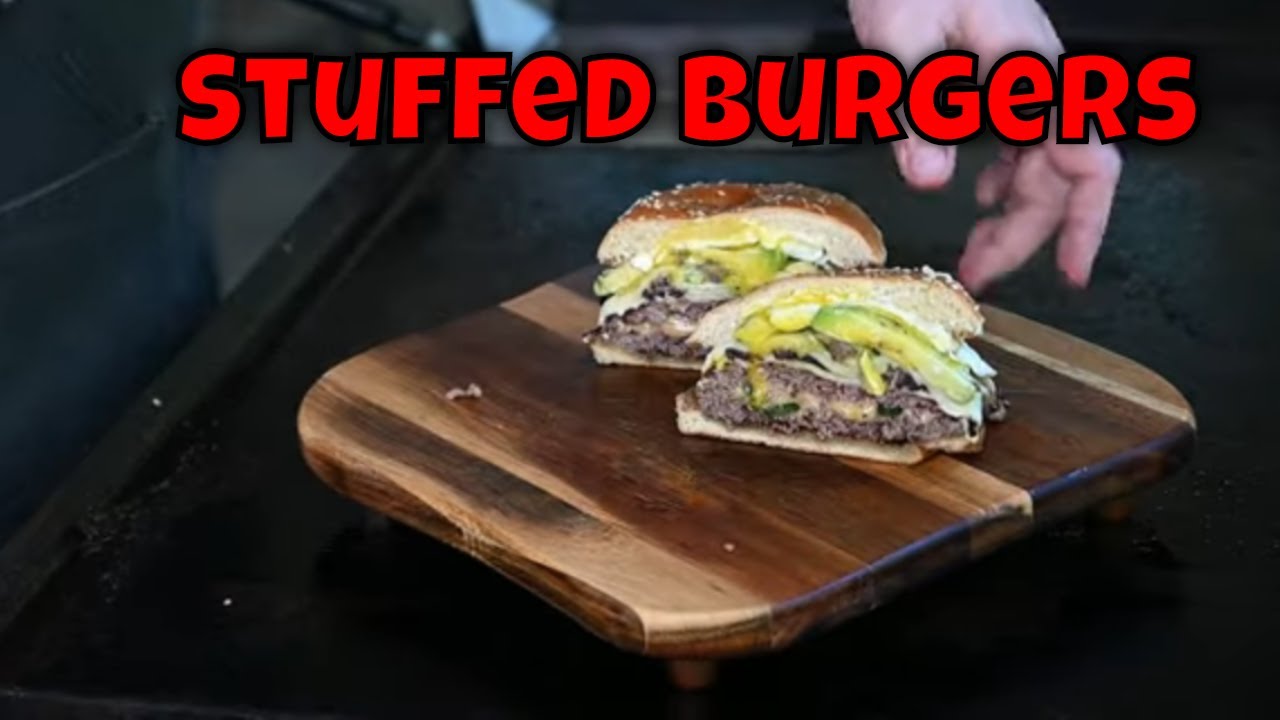 Stuffed Burgers on the Blackstone Griddle - YouTube