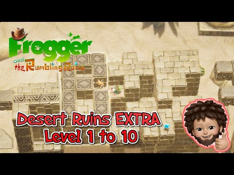 Frogger and the Rumbling Ruins - Desert Ruins EXTRA Level 1 to 10 Walkthrough Clear Perfect