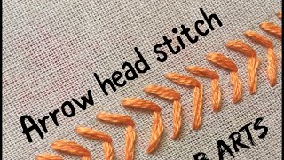 Arrow head stitch | Hand embroidery for beginners | Basuc embroidery stitching | vb arts