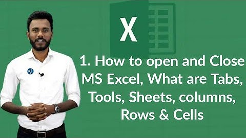 1. How to Open and Close MS Excel, What are tabs, Tools, Sheets, Columns, Rows & Cells I Vedanta