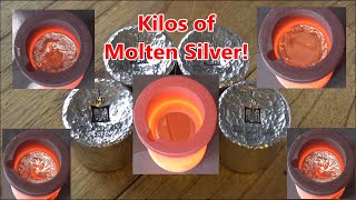 Kilos and Kilos of PURE Molten Silver at 1100°C!! | Silver Casting is INCREDIBLE!
