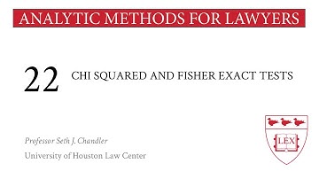 Chi Squared and Fisher Exact Tests. Video 22.