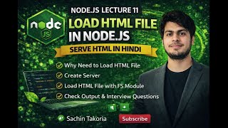 Node.js Lecture 11 | Load HTML File in Node.js | FS Module Explained | Hindi