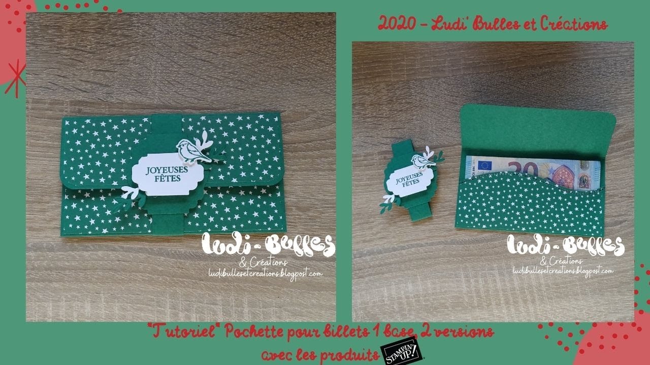 Tutoriel* Pochette pour billets 1 base, 2 versions avec les