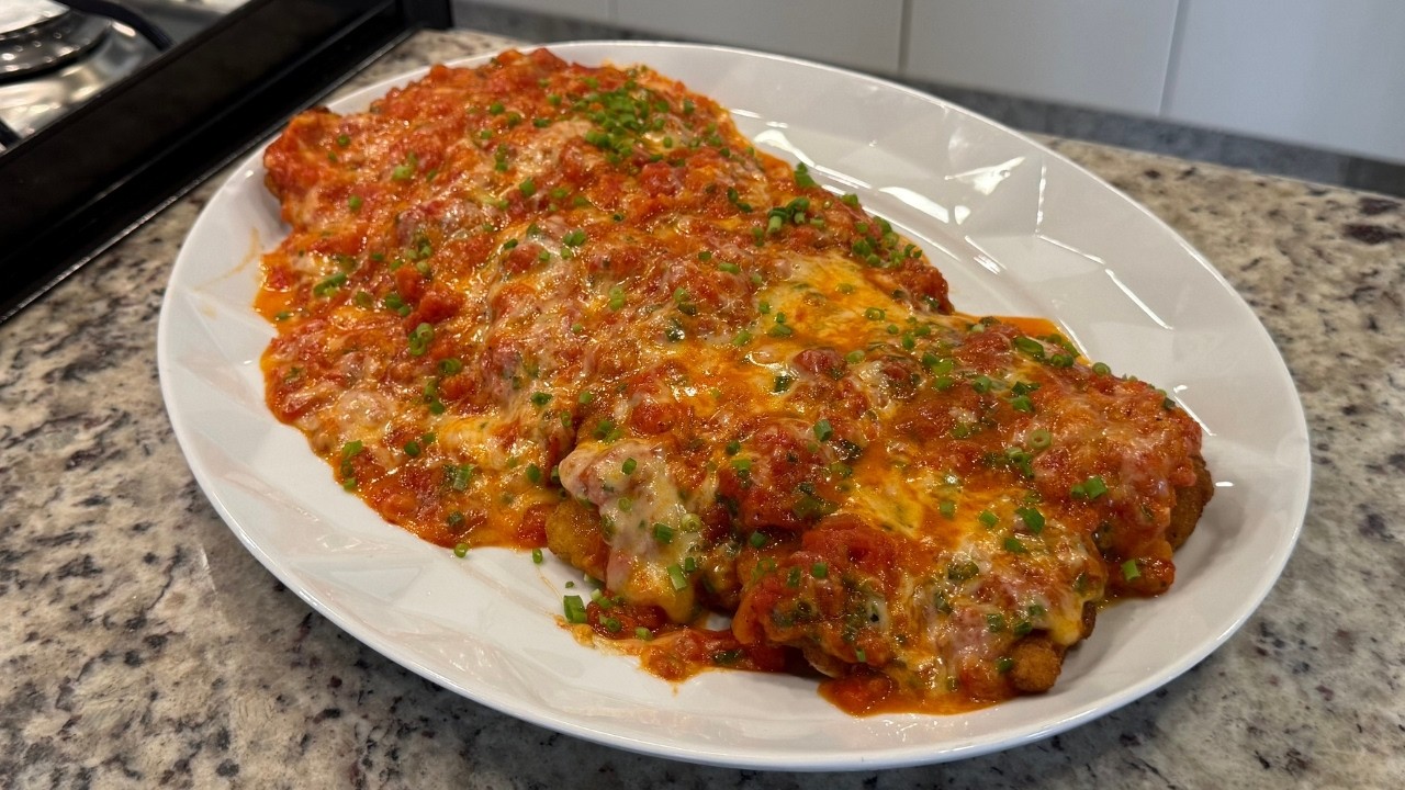 Filé de Frango à Parmegiana Sem Forno | Delícias da Eleni