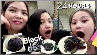 EATING BLACK FOOD FOR 24 HOURS | Black & Dark Maputim ang Nakain!! | Aurea & Alexa