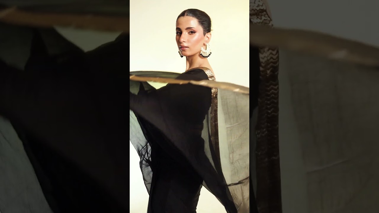 Black & Gold Saree Look | Timeless Glam for Weddings & Parties | Trending Saree Styling 2025